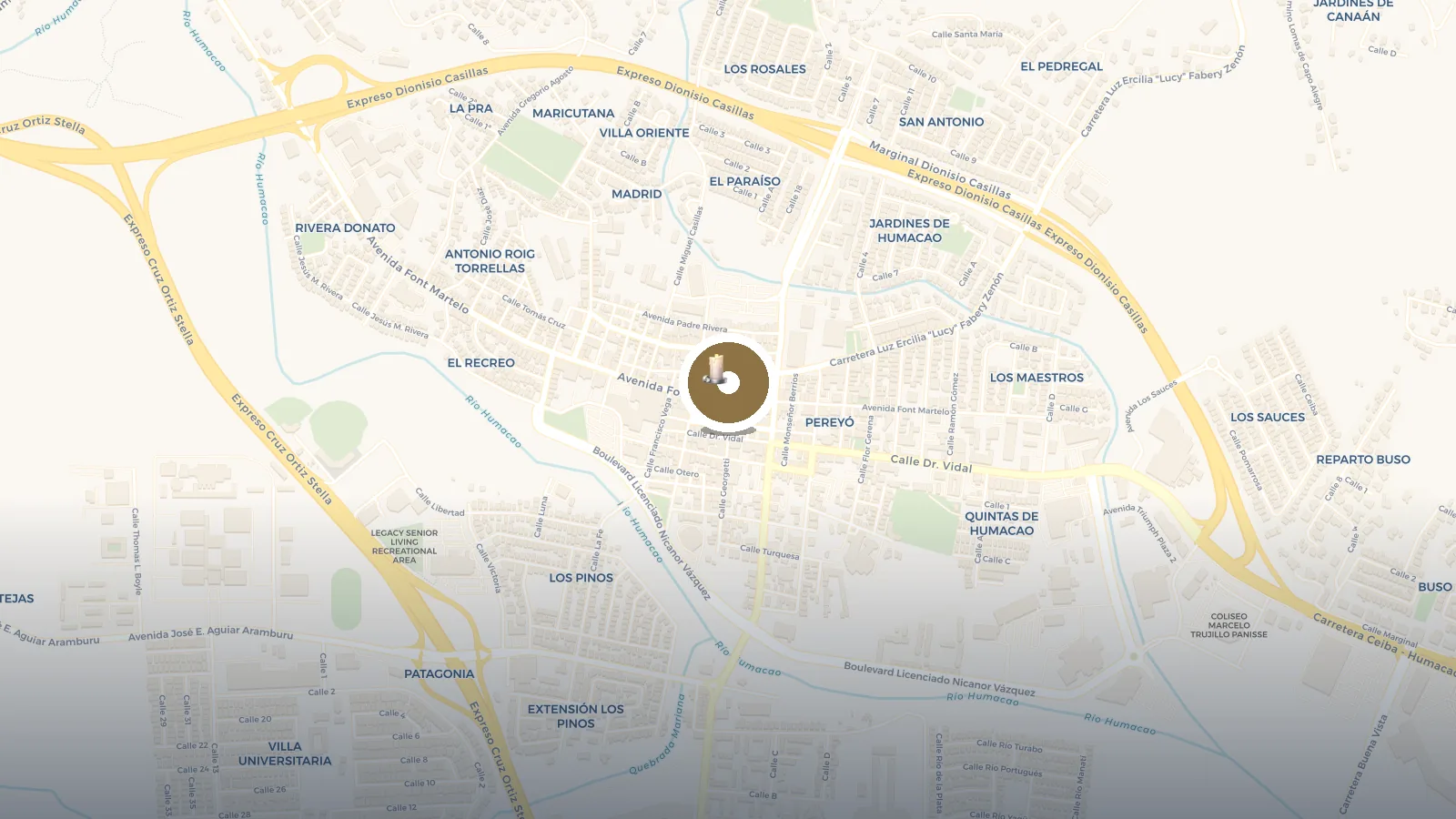 Mapa de Plaza de Recreo Humacao