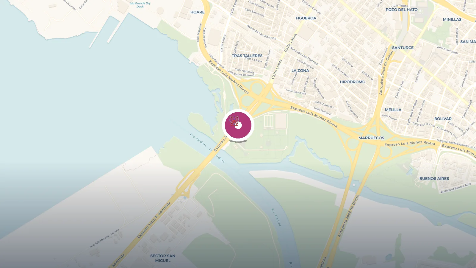 Mapa de Parque Central de San Juan