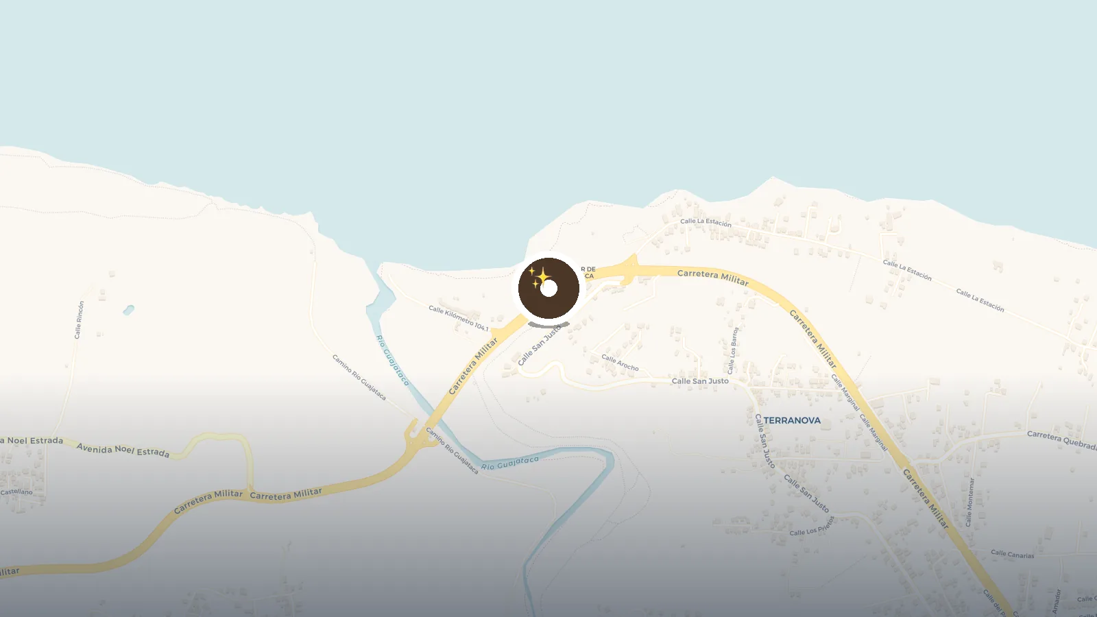 Mapa de Vereda a tunel negro y parqueo