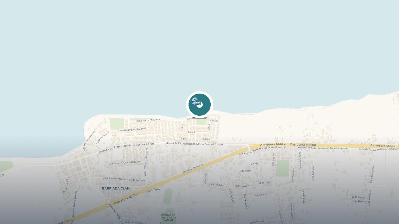 Mapa de Playa Maggie, Posa Mar Azul